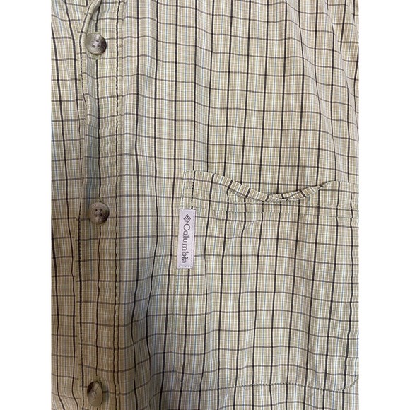 Columbia Sportswear Shirt Men’s Size L Button Down Plaid Short Sleeve Brown - Picture 2 of 5